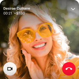User interface of a video call.